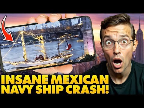 INSANE: Mexican Navy Ship SMASHES into Brooklyn Bridge! CHAOS as New Yorkers Flee in Terror, Attack?