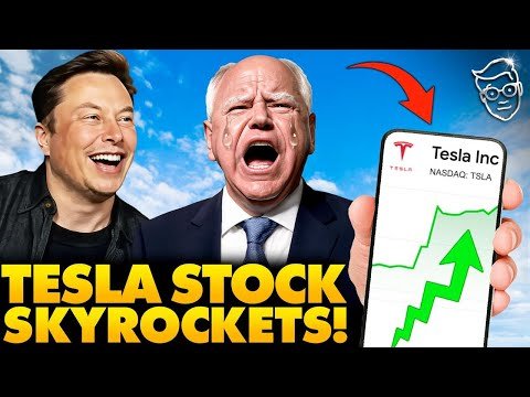 Tesla Stock SURGES 20% After Failed VP Tim Walz Celebrated ‘Crash’, Gets HUMILIATED by Elon Musk