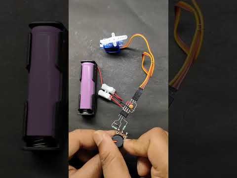control servo motor with potentiometer #arduino #electronics #battery #servomotor