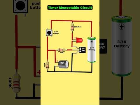 Timer Monostable Circuit diagram | Transistor delay timer