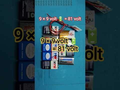 9 Batteries in Series 🔋 | 81 Volt Power Experiment | Short Video | #electrical #gameofelectronics