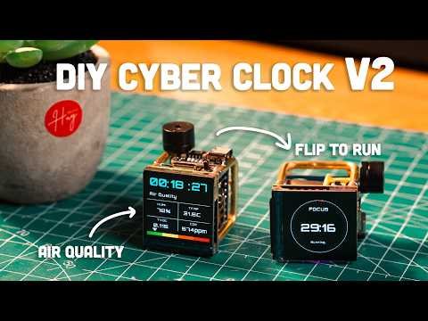 [Satisfying] Building a Cyber Smart Clock V2: Flip Pomodoro & Air Quality Monitor