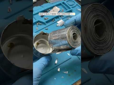 What’s Really Inside a Capacitor? 👀⚡ #electronics #insidetech