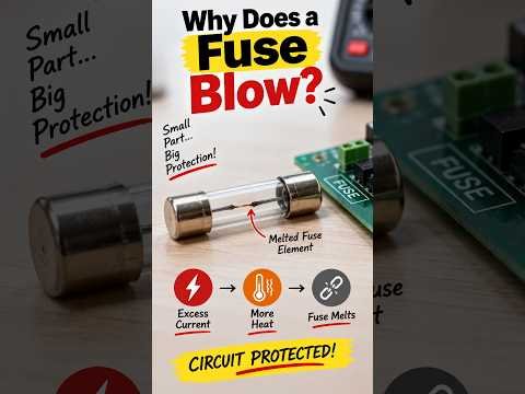 Why do fuses blow?⚡ #learning #fuse #components #semiconductor #blowup  #Electronics #STEM #Shorts