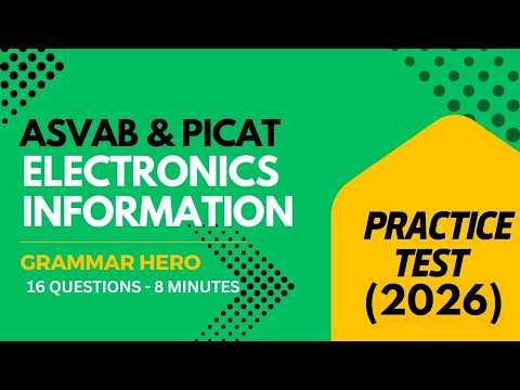 Electronics Information Practice Test for the ASVAB & PiCAT #acetheasvab #grammarhero