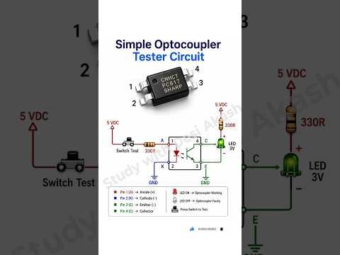 Simple Optocoupler Tester Circuit⚡🔌 #electronic #diy #trending #viral #shortsfeed