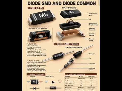 Understanding Electronics Components: SMD Diode vs. Common Diode (1N4005)#Electronics #Diodes
