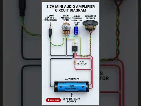 Illustrated Practical Guide to Building a 3.7V Mini Audio Amplifier. #electronics #MiniAmplifier