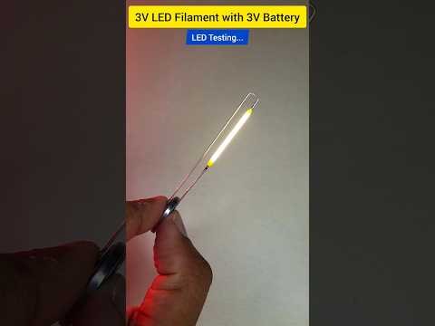 3V LED filament with 3V coin battery 🔥 #CircuitStories #electronics #ledfilament #ledfilamentbulb