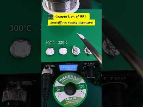 Comparison of 99% lead-free tin at different melting temperatures! #diyrepair #electronics #solder
