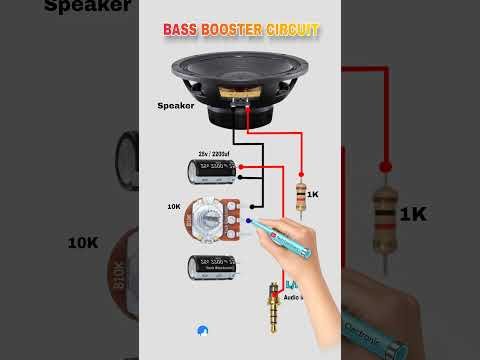 Bass booster circuit diagram 🔊 | Low bass amplifier circuit #electronics #shorts
